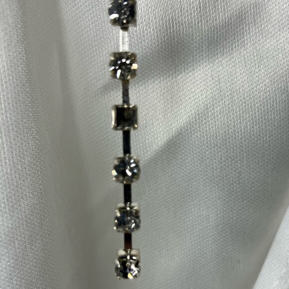 MAC DUGGAL Dress prom Evening Gown Beaded Halter White NEW Draped Rhinestone - Picture 6 of 10